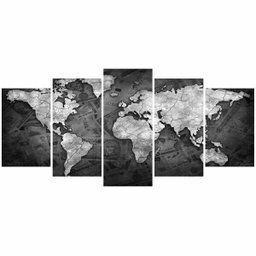 Quadro Mapa Mundi Money Decorativo para Sala Quarto Mosaico - 4