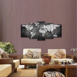 Quadro Mapa Mundi Money Decorativo para Sala Quarto Mosaico - 2