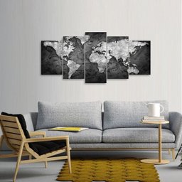 Quadro Mapa Mundi Money Decorativo para Sala Quarto Mosaico - 5