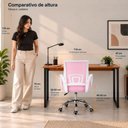 Ver imagem 7 de Conjunto de Escritório com Mesa 110cm e Cadeira Begônia Secretária Mesh Base Giratória Rosa