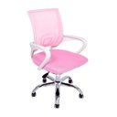 Ver mais imagens de Conjunto de Escritório com Mesa 110cm e Cadeira Begônia Secretária Mesh Base Giratória Rosa