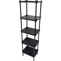 Estante de Plástico Modular Multiuso 5 Prateleiras 1 Torre Preta Montável 65 Kg Qualyplas 5 PRATELEI - 2
