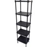 Estante de Plástico Modular Multiuso 5 Prateleiras 1 Torre Preta Montável 65 Kg Qualyplas 5 PRATELEI - 2
