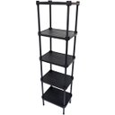 Ver imagem 2 de Estante de Plástico Modular Multiuso 5 Prateleiras 1 Torre Preta Montável 65 Kg Qualyplas 5 PRATELEI