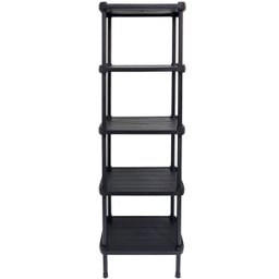 Estante de Plástico Modular Multiuso 5 Prateleiras 1 Torre Preta Montável 65 Kg Qualyplas 5 PRATELEI - 5