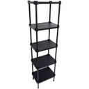 Ver imagem 1 de Estante de Plástico Modular Multiuso 5 Prateleiras 1 Torre Preta Montável 65 Kg Qualyplas 5 PRATELEI