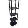 Estante de Plástico Modular Multiuso 5 Prateleiras 1 Torre Preta Montável 65 Kg Qualyplas 5 PRATELEI - 1
