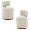 Ver imagem 1 de Kit 02 Puffs Decorativos Orgânicos Melis Bouclê Bege Couríssimo Ocre - Desk Design