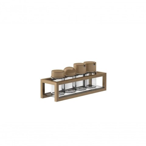 Galheteiro Dourado 4 Vidros - Linha Frame