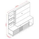 Ver imagem 2 de Estante Home Theater Ambiente Frizz Plus Cinamomo Off White - Madetec