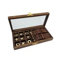 Ver imagem 1 de Jogo de Tabuleiro em Madeira e Metal e Vidro Dourado e Marrom