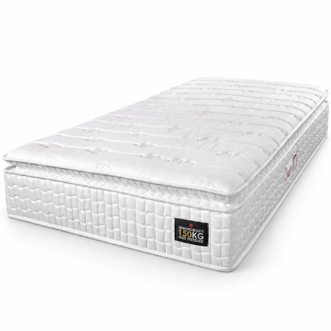 Colchão Solteiro Espuma D45 Lazio Pillow Top 88x188x24cm Branco Hellen