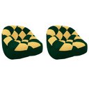 Ver imagem 1 de Kit 02 Poltrona Paloma Escritório Sala Pé Plástico Suede Verde e Suede Mostarda - Dominic Decor