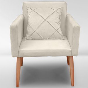 Cadeira Poltrona para Sala Quarto Confortável e Reforçada:bege