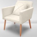 Ver imagem 3 de Cadeira Poltrona para Sala Quarto Confortável e Reforçada Agata :bege