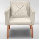 Ver imagem 1 de Cadeira Poltrona para Sala Quarto Confortável e Reforçada Agata :bege