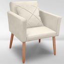 Ver imagem 5 de Cadeira Poltrona para Sala Quarto Confortável e Reforçada Agata :bege