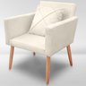 Cadeira Poltrona para Sala Quarto Confortável e Reforçada:bege - 3