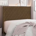 Ver imagem 2 de Cabeceira Queen 1,60m Córdoba Suede Caramelo - Pallazio