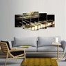 Quadro decorativo Piano Vintage Teclas Mosaico 5 Peças - 5