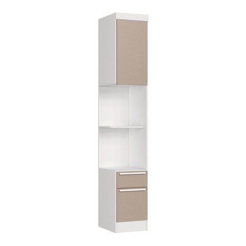 Módulo Mesa Cabeceira 2 Portas e 1 Gaveta Infinity Branco/Line/Duna