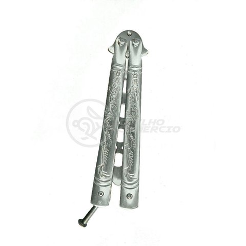 Knife Silver Butterfly Prata Borboleta Dobrável de Aço