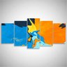 Quadro decorativo Abstrato Azul e Laranja Para Sala Hall 125 - 2