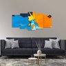 Quadro decorativo Abstrato Azul e Laranja Para Sala Hall 125 - 3