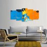 Quadro decorativo Abstrato Azul e Laranja Para Sala Hall 125 - 1
