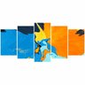 Quadro decorativo Abstrato Azul e Laranja Para Sala Hall 125 - 5