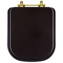 Ver imagem 1 de Assento Sanitario Poliester Piano Marrom Fosco Ferragem Dourada para Vaso Deca