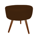 Ver imagem 3 de Kit 2 Poltronas Decorativa Nina Riscado + Puff Redondo Suede Marrom Pés Madeira Ms Decor