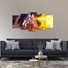 Quadro Decorativo Avatar Fogo Animes Mosaico 5 Peças 125x60 - 5