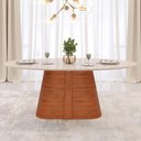 Ver imagem 6 de Mesa de Jantar 8 Lugares Orgânica Elipse Tampo com Vidro 218cm Degas D05 Freijó Off White - Lyam