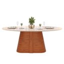 Ver imagem 7 de Mesa de Jantar 8 Lugares Orgânica Elipse Tampo com Vidro 218cm Degas D05 Freijó Off White - Lyam