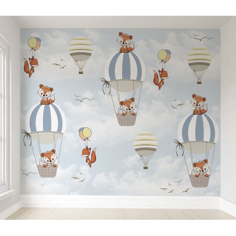 Papel de parede balãozinho menino infantil para quarto de bebê M² VR62