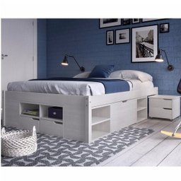 Cama Queen Multifuncional Madeira Maciça 6 Gavetas Charme  - 9