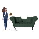 Ver imagem 4 de Recamier Decorativo Divã Dubai Suede Verde Pés Madeira Ms Decor