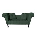 Ver imagem 1 de Recamier Decorativo Divã Dubai Suede Verde Pés Madeira Ms Decor