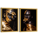 Ver imagem 3 de Quadro Decorativo Duo Negras Maquiagem Dourada