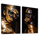 Ver imagem 6 de Quadro Decorativo Duo Negras Maquiagem Dourada