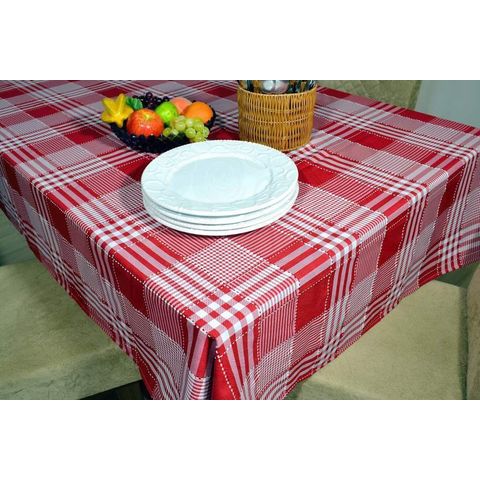 Toalha de Mesa Picnic - Vermelho Listras Arte & Tear Retangular - 3,00 m x 1,50 m