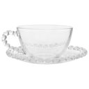 Ver imagem 1 de Kit 2 Xícaras Com Pires de Cristal Café Chá Coração 170ml