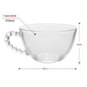 Ver imagem 4 de Kit 2 Xícaras Com Pires de Cristal Café Chá Coração 170ml
