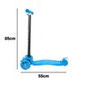 Patinete Regulável Infantil 4 Rodinhas com Led para Crianças até 60kg Cor:azul - 2