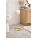 Ver imagem 7 de Kit Lixeira Branca e Dourado 6l Porta Papel Dourado Banheiro