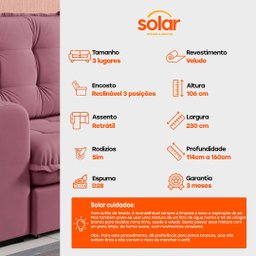 Sofá Fofão Slim 3 Lugares Best House Retrátil e Reclinável - 3