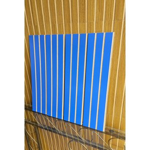 Kit 50 Unidades - Revestimento Ripado Placa Mdf Painel Decorativo 45 X 11 Cm:azul