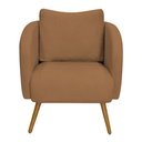 Ver imagem 6 de Poltrona Decorativa Dana Pés Palito Madeira Castanho Bouclé Terracota - Nexta Casa
