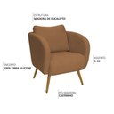 Ver imagem 3 de Poltrona Decorativa Dana Pés Palito Madeira Castanho Bouclé Terracota - Nexta Casa
